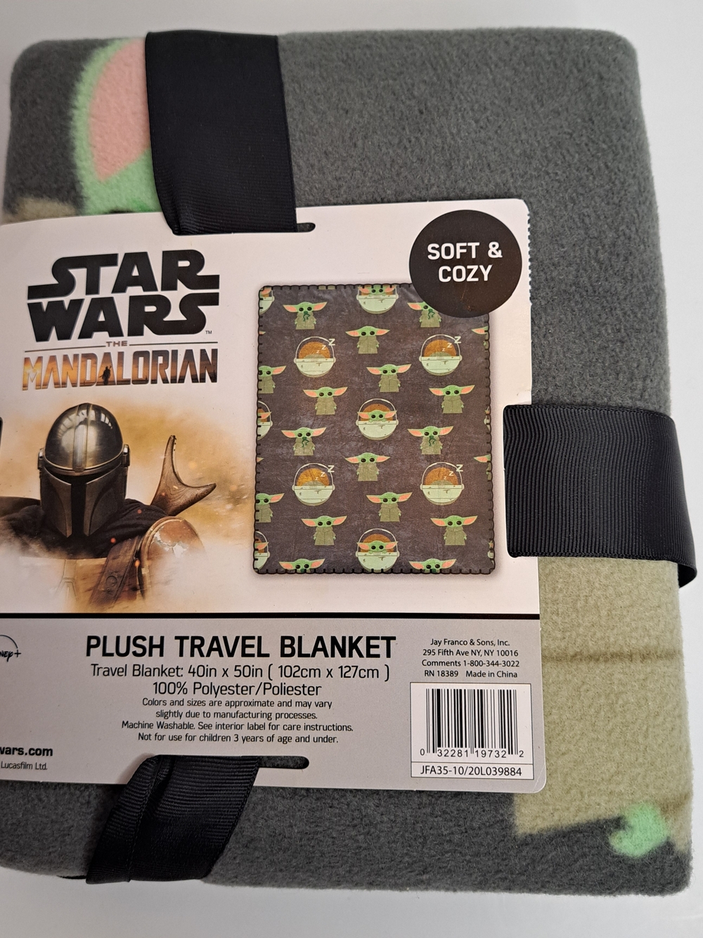 Star Wars Mandalorian The Child Baby Yoda Plush Travel Blanket - 40" x 50" -